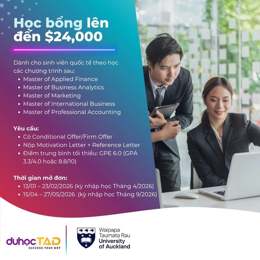 Cơ hội nhận học bổng đến 24,000 NZD tại Đại học Auckland 2 Đại học Auckland
