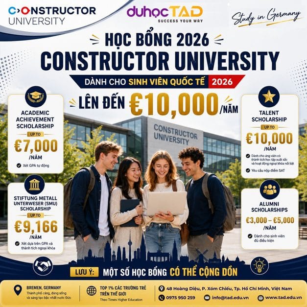 Constructor University cấp học bổng UP TO €10,000 5 Constructor University cấp học bổng UP TO €10,000