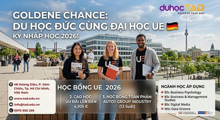 Du học Đức bằng tiếng Anh và nhận học bổng 50% từ UE 1 Du học Đức bằng tiếng Anh và nhận học bổng 50% từ UE