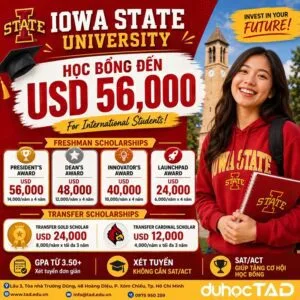 Iowa State University cấp học bổng UP TO 56,000$