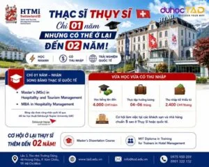 Học Thạc sĩ HTMi 1 năm ở lại Thụy Sĩ 2 năm sau tốt nghiệp