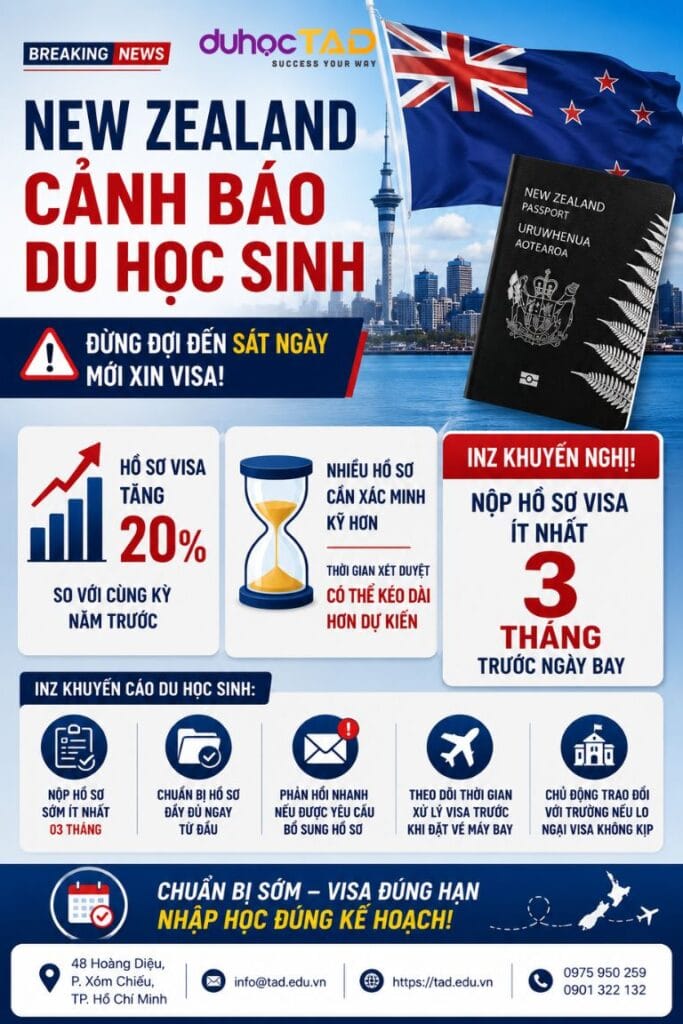 Apply visa du học New Zealand trước 3 tháng để kịp nhập học 1 Apply visa du học New Zealand trước 3 tháng để kịp nhập học