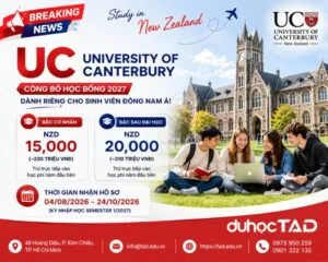 University of Canterbury công bố học bổng lên đến NZD 20,000
