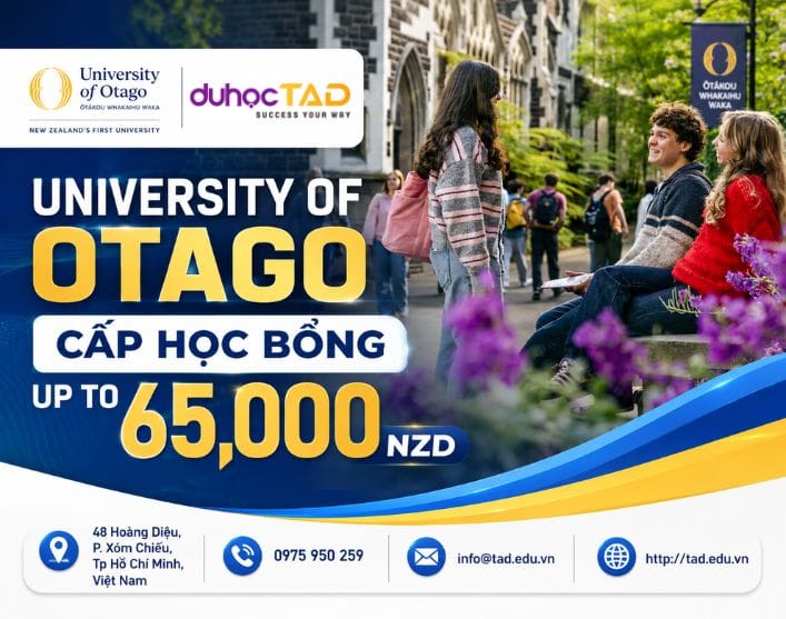 Đại học Otago cấp học bổng 65,000 NZD cho sinh viên Việt Nam