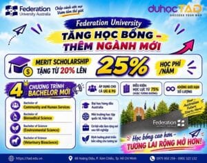 GPA 7.5 có ngay học bổng 25%/khóa của Đại học Federation 56 GPA 7.5 có ngay học bổng 25%/khóa của Đại học Federation