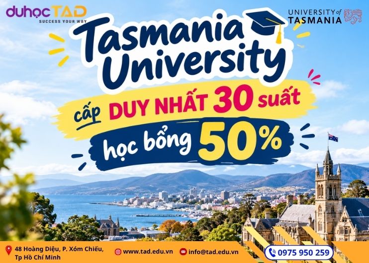Tasmania University cấp 30 suất học bổng 50% toàn cầu 2027 1 Tasmania University cấp 30 suất học bổng 50% toàn cầu 2027