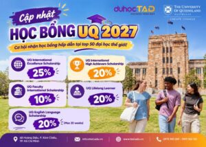 5 học bổng từ University of Queensland 2027 G8 Úc up to 25%