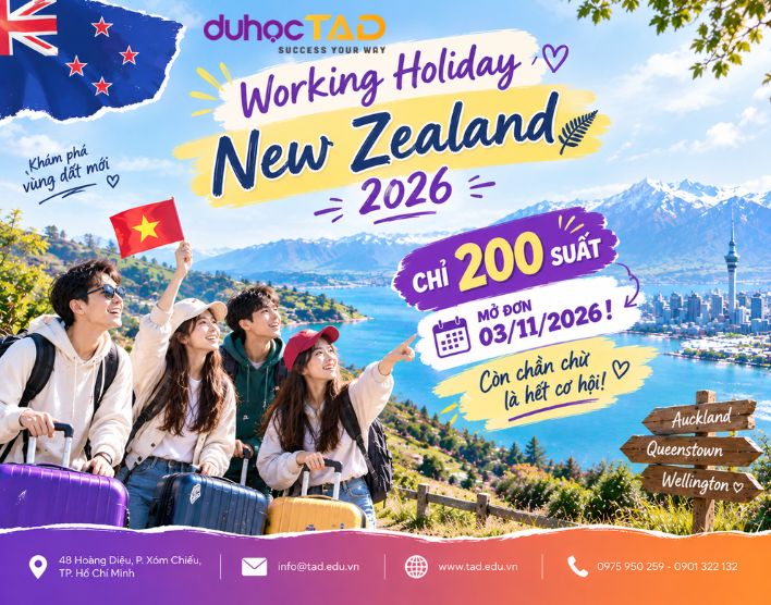 Working Holiday Visa New Zealand 2026 chỉ 200 suất nộp 03/11/2026